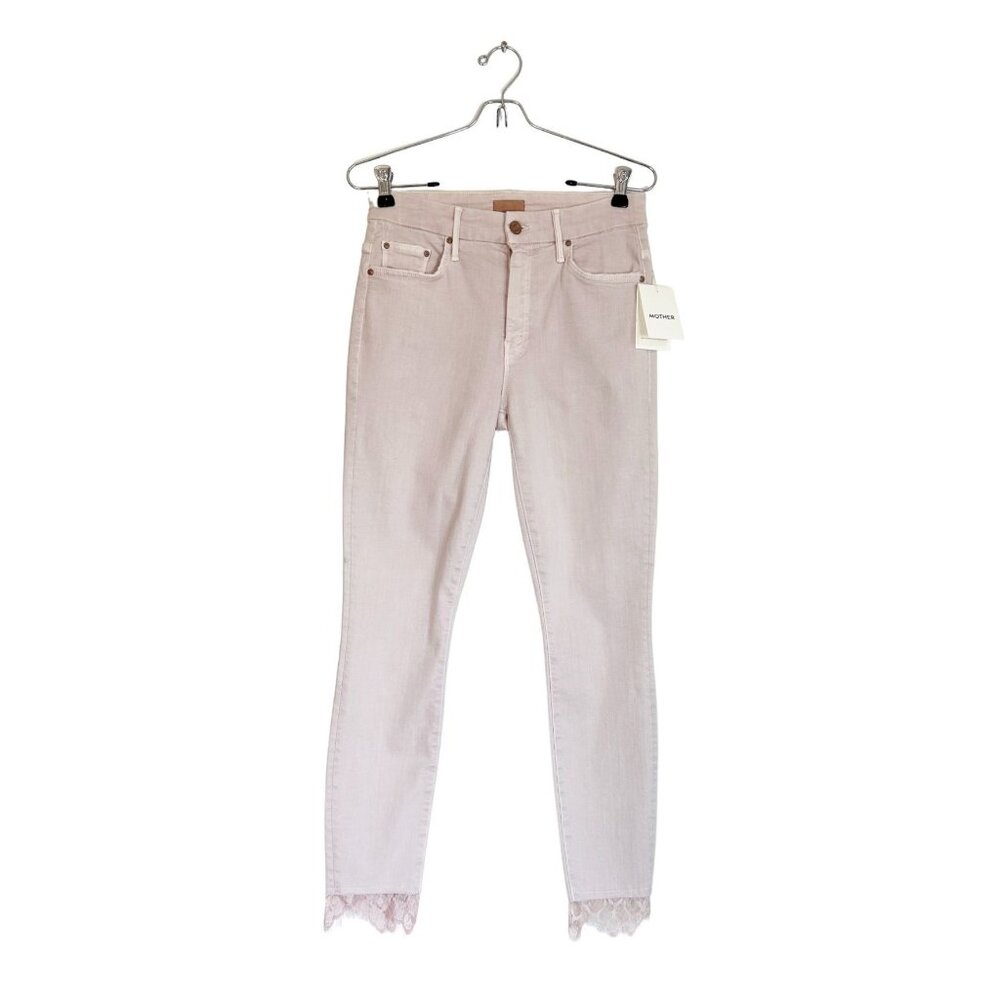 Mother High Waisted Looker Dagger Ankle Fray in Blush - Sz 27 - NWT - Picture 2 of 14